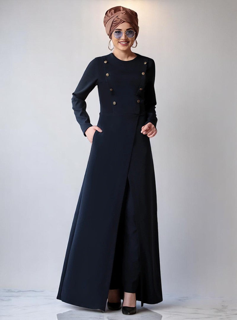 Robe Cape Élegante – Tenue de Soirée Modeste & Pantalon Minimaliste - Feliccia