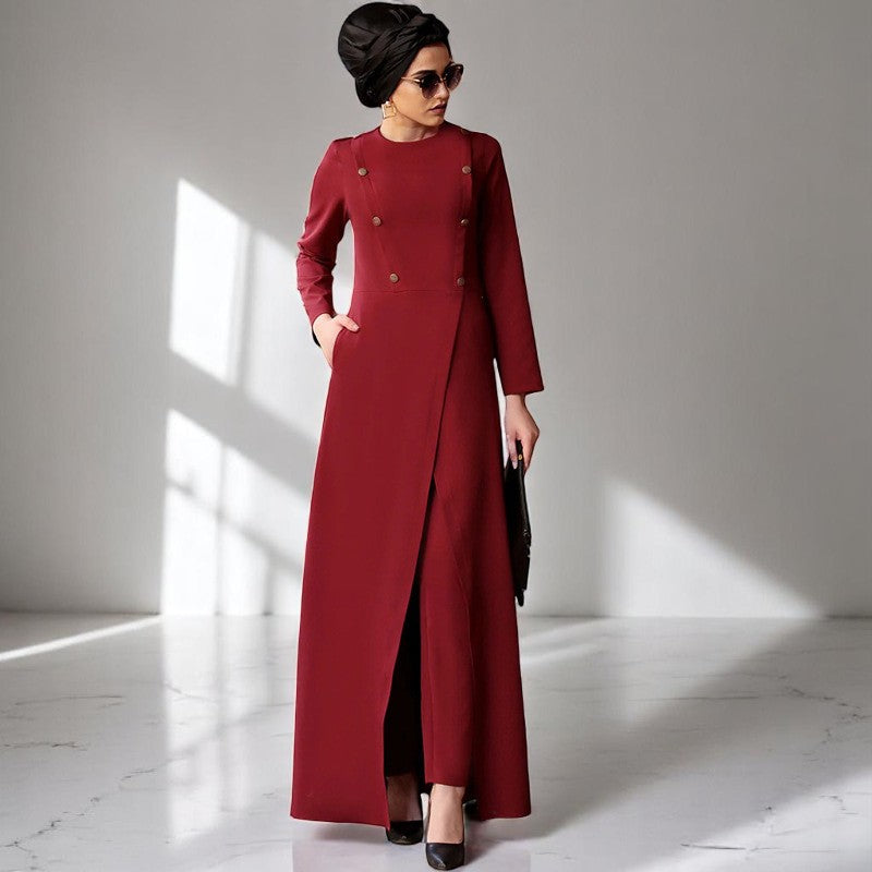 Robe Cape Élegante – Tenue de Soirée Modeste & Pantalon Minimaliste - Feliccia