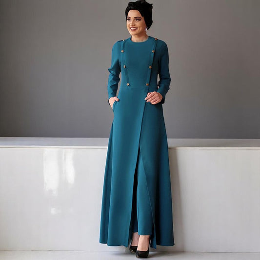 Robe Cape Élegante – Tenue de Soirée Modeste & Pantalon Minimaliste - Feliccia