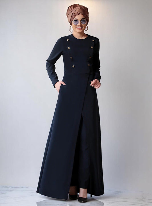 Robe Cape Élegante – Tenue de Soirée Modeste & Pantalon Minimaliste - Feliccia