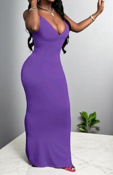 Robe Longue Moulante Femme – Bretelles Fines et Coupe Ajustée | Élégante, Minimaliste et Tendance
