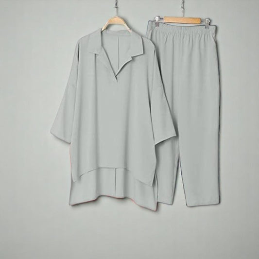 Ensemble Femme Large et Élégant – Disponible en Camel, Gris et Noir | Look Chic et Confortable